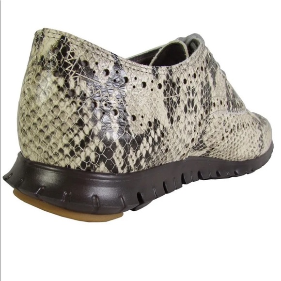 COPy Cole Haan Zero Grand Wing OX Roccia Snake Leather Oxford Brogue Sneaker 7.5 - Picture 3 of 3